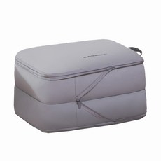 羽絨衣服雙層壓縮收納袋 - 節省空間整理袋, 灰色-中號, 1個