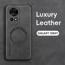 화웨이 노바 13 Pro 미세 구멍 양가죽 마그네틱 TPU 소프트 엣지 낙하 방지 지문 폰 케이스, 01 Nova 13, 02 Grey