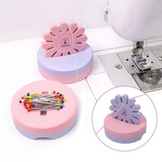 루베이 다기능 꽃잎 실뜯개기 양면 자석 디자인 리락싱 흡착핀 + 할선 재봉 보조 공구, 1개, 자주색