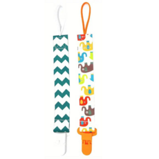 Amara 빙키 클립 젖꼭지 홀더 2종 세트, 1개, 지그재그와 동물