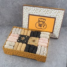 [강릉모래내한과] 강릉사천 모래내한과 찹쌀 강정 과즐 선물세트 (한지2호)3단 2kg, 1개