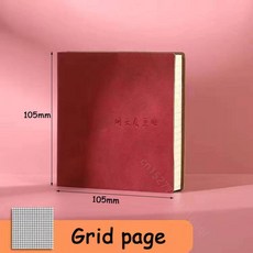 정사각형 노트 및 저널 미니 메모장 일기 일정 플래너 줄 지어/그리드/학교 사무용품으로 돌아 가기위한 빈 필기 용지, Red Grid