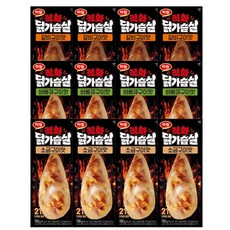 하림 직화닭가슴살 3종 각4봉(총12봉) 소금구이 바베큐 갈비구이, 세트, 100g