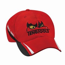 TengTools 方格旗賽車帽紅 排汗透氣刺繡logo 棒球帽, 1個