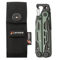 淩特銳多功能安全戶外車載工具鉗-多功能鉗 隨身鉗 折疊鉗 組閤工具鉗, 凌特銳PA-90A黑綠款, 1個