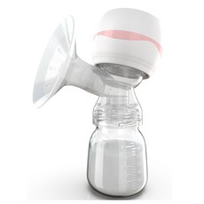 Cute Baby 一體式單邊靜音電動吸奶器, 象牙粉 奶瓶 食品級PP材質, 1個