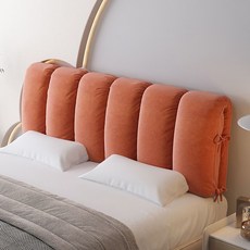 【格森】高級奶油風床頭靠墊軟包靠背 嬰兒防撞 簡約風, 甜蜜橙【薯條芬蘭絨】,90*60*5cm