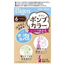 hoyu 按壓式泡泡染髮劑, 1盒, 6 深棕色