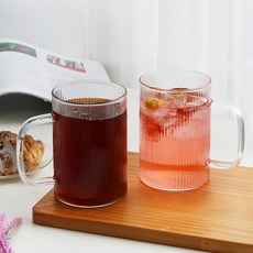 홈카페 데일리 슈에뜨 주름 컵, 투명, 2개