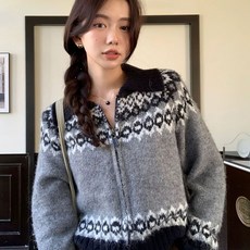 가디건 집업 눈꽃가디건 겨울 사이즈 패턴 크 프리