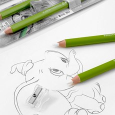 일정문구 포인트 연필 모양 지우개 2p + 지우개깎이 세트 전문가용 미술용, 1개