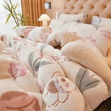 양털 벨벳 담요 겨울 이불 학생 싱글 침구 코어 폴리에스터 섬유 재 봄 가을, F. 벨벳 겨울 이불 - 고요한 정원