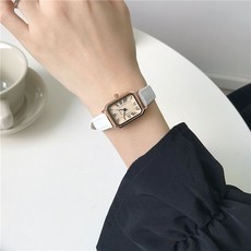 復古羅馬方形石英皮帶女錶 簡約氣質學生款