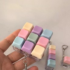 키보드 장난감 스트레스 해소 마카롱 키링 손가락 누름, 1개, 마카롱 조명있음 9키