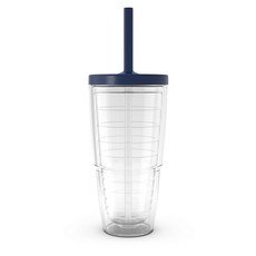 Tervis 투명하고 다채로운 미국산 이중벽 단열 텀블러 여행용 컵으로 음료를 차갑고 뜨겁게 유지 709.8ml(24온스) 청록색 빨대 뚜껑, Tervis 투명하고 다채로운 미국산 이중벽 단열 텀블