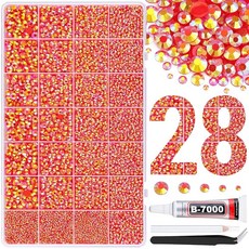 [ 1214438 ] 21000피스 레진 라인스톤 B7000 주얼리 접착제 레드 AB 플랫백 보석 공예 의류 텀블러 머그 신발 패브릭 장식 네일 아트, [ 1214438 ] 21000피스 레진 라인스톤 B7