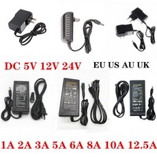 DC 5V 12V 어댑터 전원 공급 장치 AC 100V-240V 1A 2A 3A 5A 6A 8A 충전기 변환기 LED 스트립 빛 CCTV 램프, [02] US, [02] 2A, [03] 24V, 1개