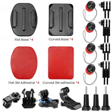 고프로 액세서리 접착 마운트 곡면 평면 스티커 점착 패드 헬멧용 인스타 360 X5 X4 DJI 오스모 액션 5 카, 01 범용, 02 set 3