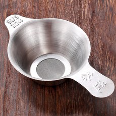 304不鏽鋼茶濾茶漏 細密過濾網 茶具配件 提手設計, 1個, 大【304砂光】, 不鏽鋼
