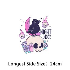 핑크 할로윈 패턴 패션 패치 의류용 다리미 전송 열 접착 비닐 데칼 스티커 DIY