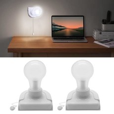 슈웨아 2팩 스틱업 배터리 작동 전구 무선 LED 옷장 풀 체인이 있는 셀프 접착 벽 장착 조명 기구 캐비닛 침실 거실 주방 우유 화이트 커버, Clear Cover 2 Pa