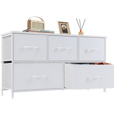 모아니스 패브릭 서랍장, 화이트, 5단