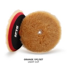무선광택기 자동차연마기 광택패드 단일 SPTA 3 quot80mm/5quot125mm/6 quot150mm 고밀도 양 양모 연마 패드 자동차 왁싱 버핑 마무리, [03] 1 Orange Light Cut, [03] 6 Inch(150mm), 1개