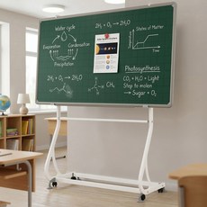 (주)토탈하얀칠판 청자석 분필보드+S라인스탠드세트 (알루미늄), 알루미늄