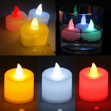 건전지 초 미니 양초 LED 방수 라이트 가짜 캔들 크리스마스 대림절 리스 트리 티라이트, 2-3. 하트 컬러믹스