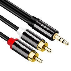 JH-LINK 3.5-2RCA 변환 오디오 케이블 알로이 버전, 1개, 5m