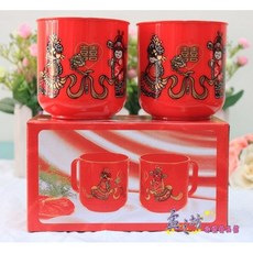 孟之坊婚禮精品舘 百年好合漱口對杯2入．春仔花．帶路雞．婚禮小物．結婚用品, 1個