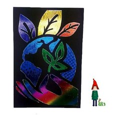 포일아트환경보호 레인보우 꾸미기 포일아트 샌드아트 포일샌드아트 색칠하기
