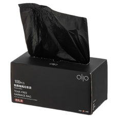 ollo拉繩垃圾袋-黑色【JJ0944】，抽取式垃圾袋，加厚不易破，100個裝, 1個, 10L