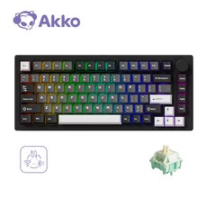 Akko 악코 x MonsGeek M1 V5 Contour Lines 등고선 83키 핫스왑 알루미늄 볼 케치 커스텀 유무선 기계식 키보드 RGB 백라이트 체리 프로파일, 제조사축, Akko Cilantro Switch, Black & Silver