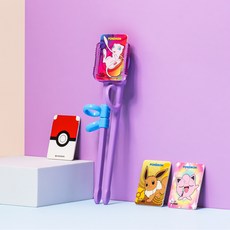 홈앤키즈 포켓몬스터 카드 체인지 젓가락 피카츄-콰트로 뮤-콰트로 유아 어린이 교정젓가락 1단계 교정용젓가락 단체선물, 1개