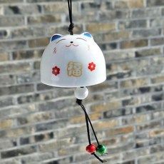 복고양이 도자기 풍경 현관 도어벨 집들이 개업 선물 출입문종 풍경종 윈드차임 집들이선물 종, 상세페이지 참조