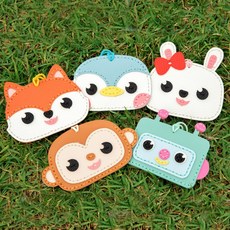 민화샵 가죽 동물모양 카드지갑 만들기 DIY 직접 바느질 귀여운 캐릭터 가죽지갑 소근육 발달, 민화 가죽 만들기 카드지갑, 로봇