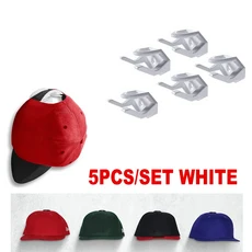 5/8Pcs 접착 모자 랙 무료 펀치 캐주얼 보관 후크 벽 문 야구 홀더 디스플레이 옷장에 대한 강력한 보류, 03 5PCS WHITE