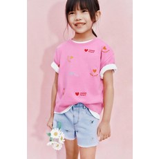 국내배송 자라 ZARA 자수 티셔츠 - 로즈핑크 989003