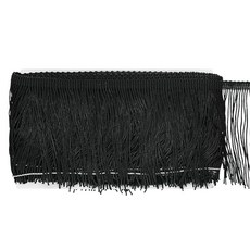 M METERXITY Chainette Fringe Trim 5 Yards of 4" Polyester Braid Tassel Trim for DIY Crafts/Latin Dr, Black, 1개