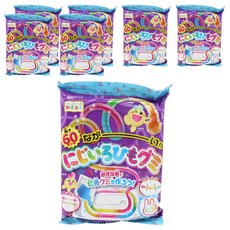 Kracie 葵緹亞 長彩虹色繩軟糖DIY套組 18g, 7個, 托盤+湯匙+3色軟糖基底