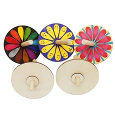 문센교실 전통미술 색칠준비물 나무팽이 5p/ 전통놀이DIY 전통팽이 품앗이수업 만들기수업, 3세트, 펠트색