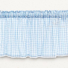 밀쿠네 바란스 커튼 체크 106x45cm 블루 작은창문가리개