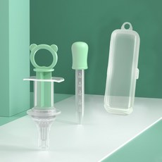 DFMEI 寶寶喂液神器嬰兒防嗆喝水吃輔食新生兒喂水兒童奶嘴針筒喂液器, 1個, 綠:如圖