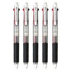 유니 미쯔비시 제트스트림 3색볼펜 0.7mm, 투명, 5개
