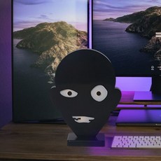 漫味の柯南係列 名偵探柯南小黑夜燈 創意小黑人床頭氛圍臺燈 臥室裝飾擺件, 升級款 -黑衣人夜燈（感應款 ）