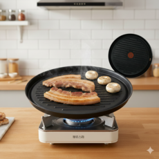 테팔 플래티늄 원형 그릴팬, 35.6cm, 1개