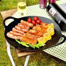 주철 논스틱 그리들 35cm 1P 캠핑 야외 그릴 불판 그리들팬 캠핑그리들 주철그리들, 1개