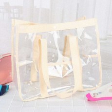 가벼운 물놀이가방 아이보리 목욕탕 물빠짐 투명백 세면백