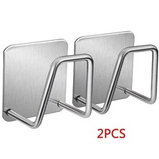주방 스폰지 스테인리스 액세서리 싱크대 자체 접착식 홀더 건조 거치대 배수, silver 2pcs